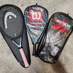 Tennis Racket & 2 Racquetball Rackets