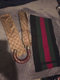 Gucci umbrella and scarf