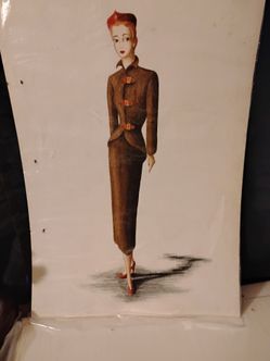 Vintage fashion design drawings