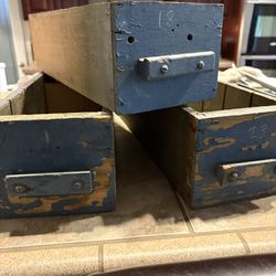 Chippy Paint Antique Workbench Drawers