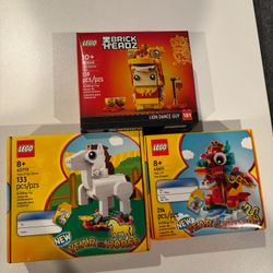 Lego Chinese New Year Bundle Horse/Dragon Lion Dance Guy New