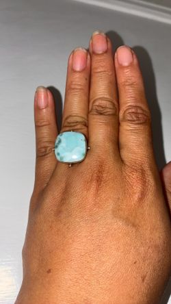 Size 6 sterling silver larimar ring