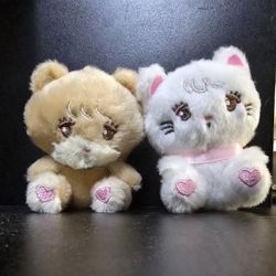 Mikko illustration Mousse and Latte mascot plush keychain