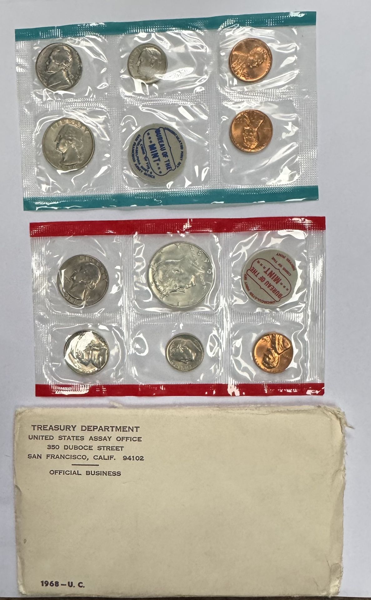 1968 U.C. Mint Coin Double Set In Original Packaging