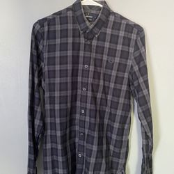 FRED PERRY Tartan Twill Shirt - Black Size Small