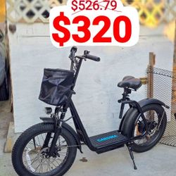 Caroma Foldable Electric Scooter Adults, 20" Fat Tire Electric Bike with 48V Battery, Up to 30Miles & 20MPH, Adult Electric Bicycles for Commuting