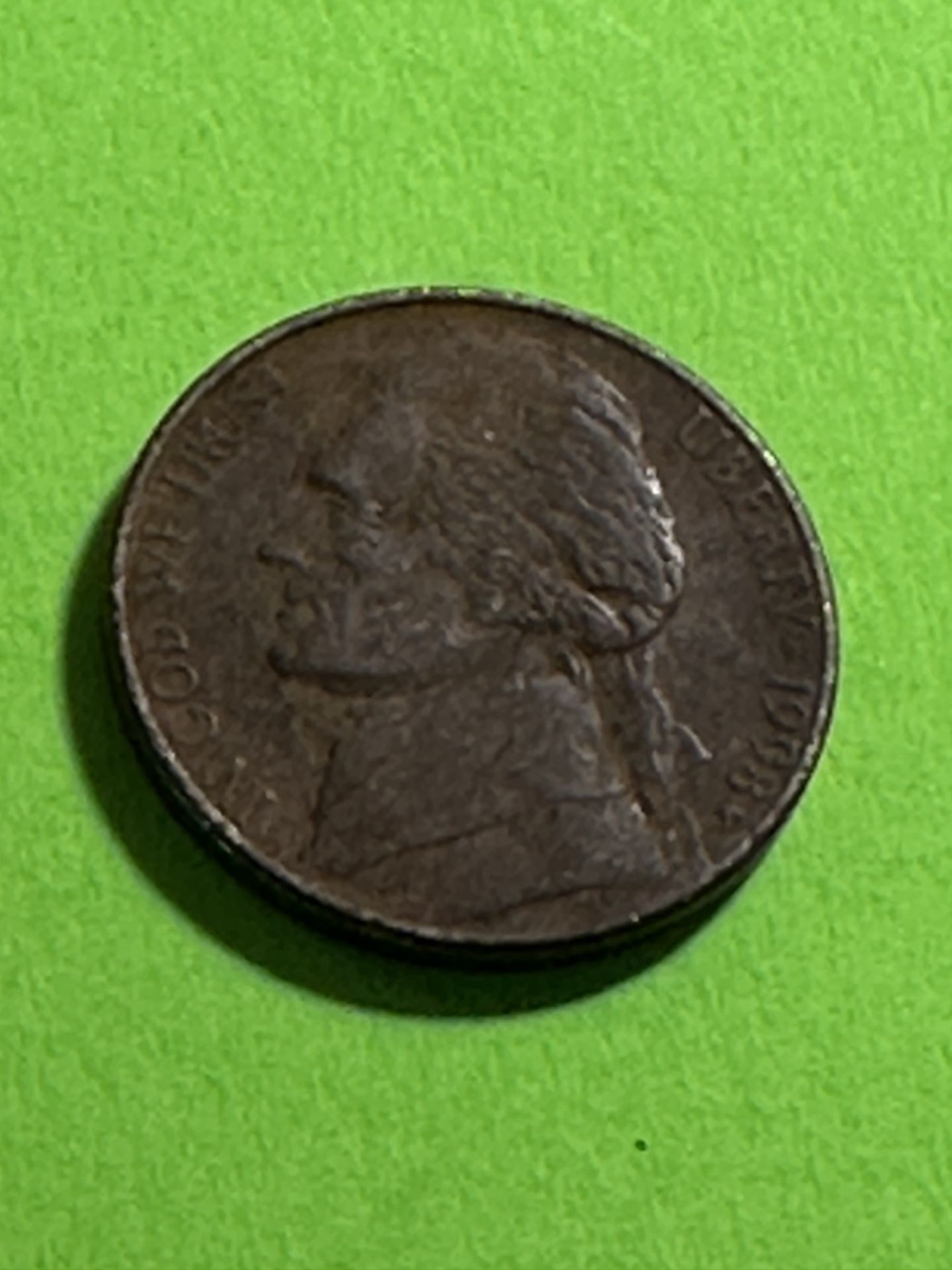 1998 D Jefferson Nickel Error Missing Clad Layer Obverse And Reverse