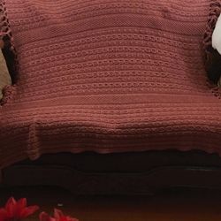 Pretty Rose Color  Crochet Blanket 