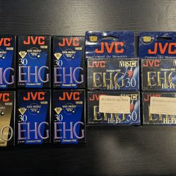 Lot Of 10 JVC Compact VHSC Blank Camcorder Tape - Sealed 90 Minutes TC-30 EHG