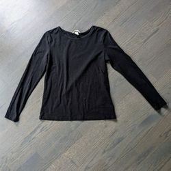 H&M Basic Women's Long Sleeve T-Shirt - Black, Size Medium