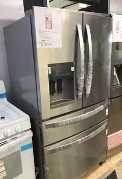 Whirlpool 25cu ft French Door refrigerator in Fingerprint Resistant stainless steel/ 1 year warranty free delivery