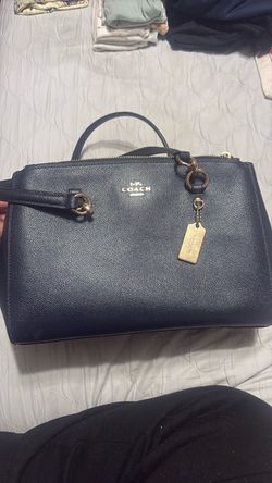Coach Navy Blue Leather Satchel Handbag