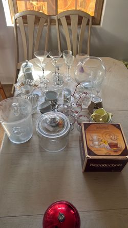 Assorted glasses, and boating sets