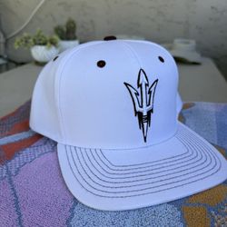 ASU Sun Devils White Pitchfork SnapBack Hat New! Arizona State!    