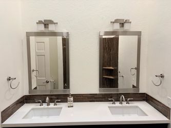 2- Crate & Barrel Vanity Mirrors and Lights
