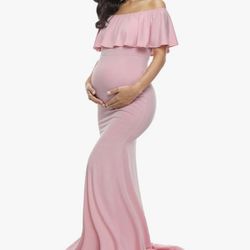 Baby Shower Maternity Pink Dress Size Large 