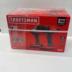 Craftsman New 20volt Com o Kit Cordless Drill And Impact Driver With 2 Batteries And Charger New In Box 