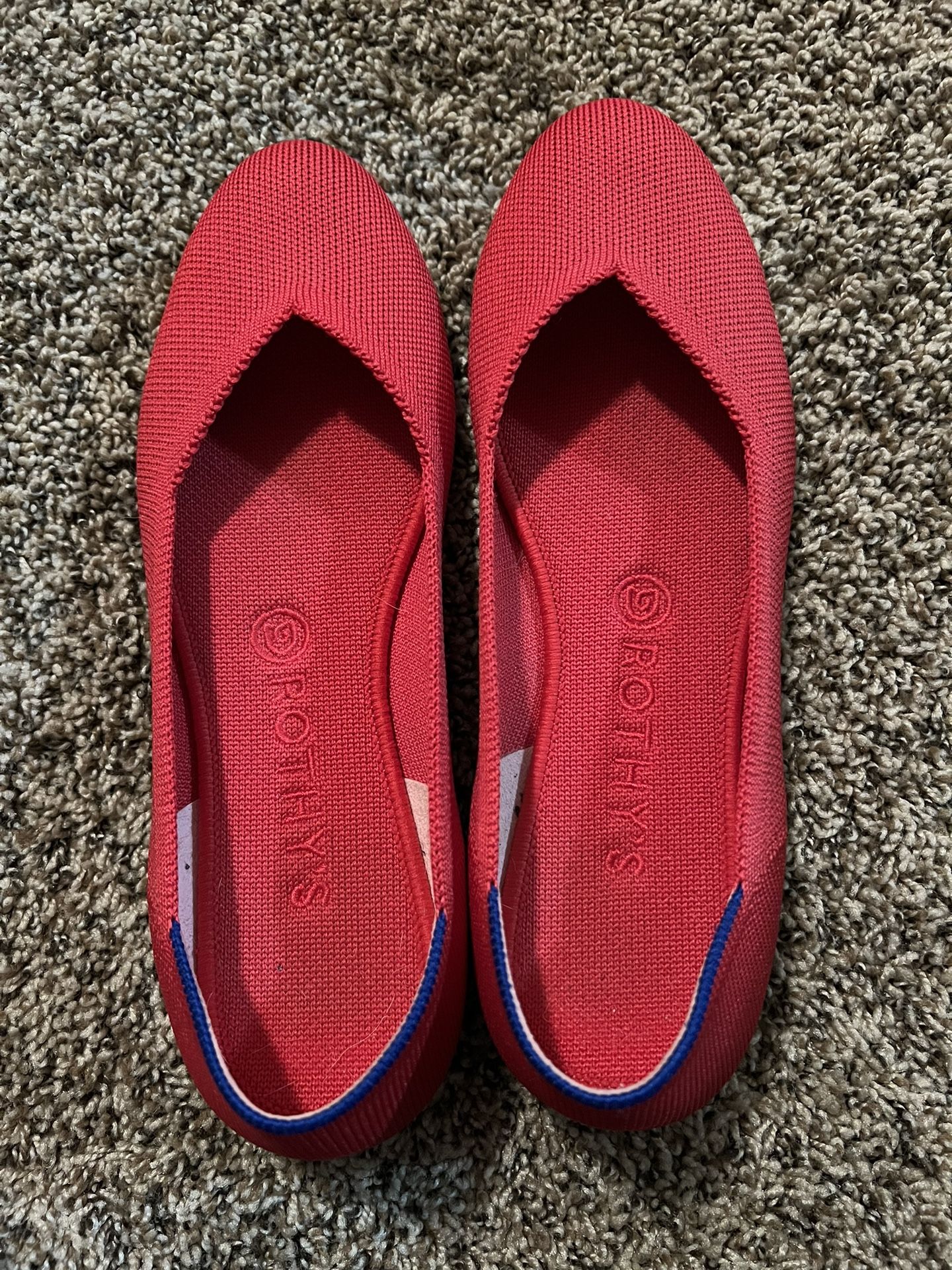 Rothy Red Flats Size 9
