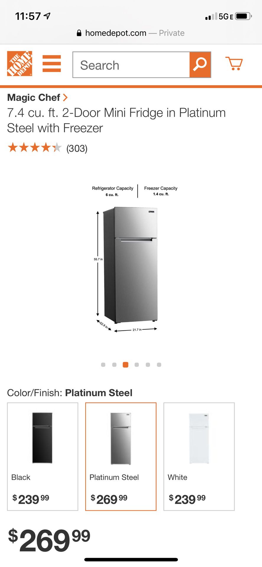 Mini refrigerator and freezer