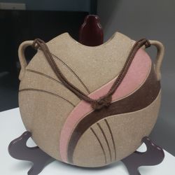 10" Stoneware Canteen Vase 