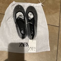 Zara Sparkly Ballet Flats