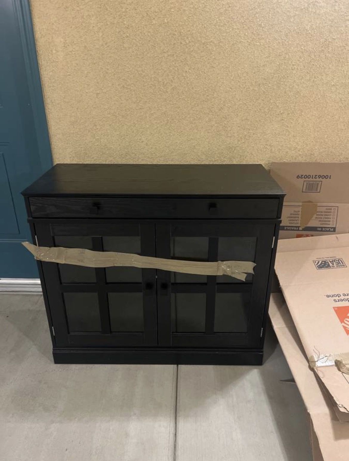 Black Cabinet W/Shelf & Drawer