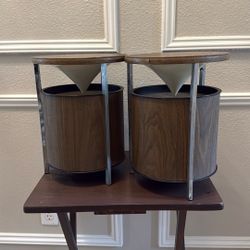 Vintage Pair Zenith Circle Of Sound Speakers  Mid Century