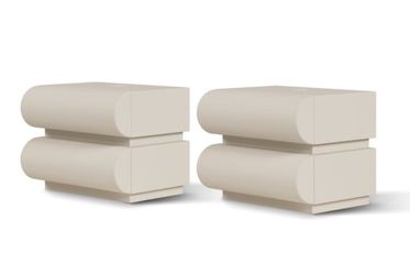 ❤️‍🔥 Humply White Faux Leather 2-Drawer Nightstand With Charging Station, Set Of 2 $250
