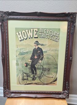 Retro Bicycle Advertisement - Framed and Matted