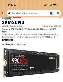 Samsung SSD 990 PRO 2TB, PCIe 4.0 M.2 2280,
