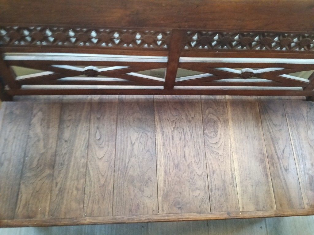 Absolutely Stunning Amish Teak Solid Wood Bench