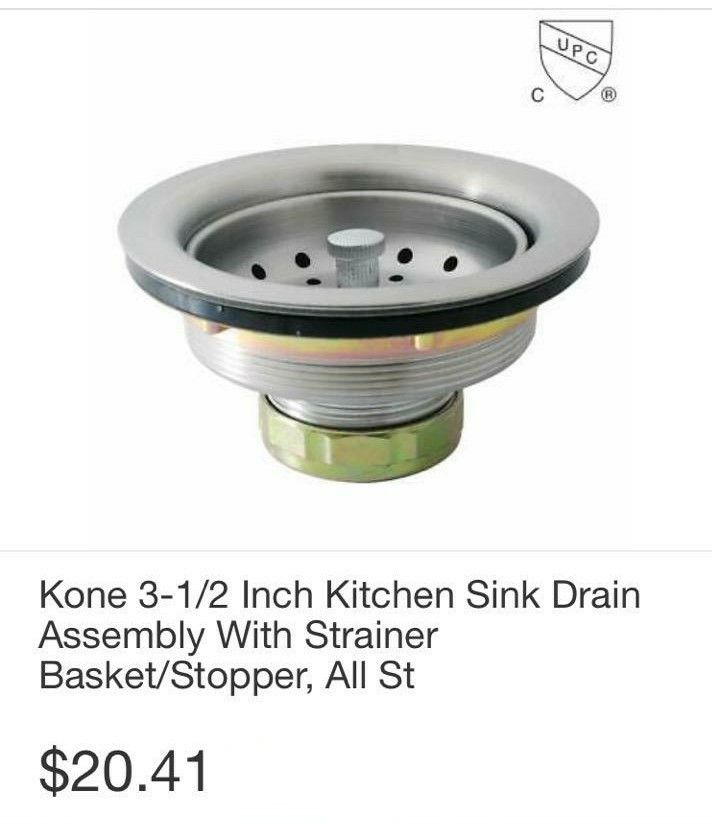 Kone 3-1/2" STD Kitchen Sink Drain Assembly w/strainer Base Stopper