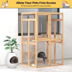 39″L Wooden Outdoor Cat Catio