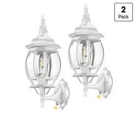 VIANIS White Dusk to Dawn Porch Light, Outdoor Sconces Wall Lighting Lantern, 100% Aluminum Outside Light Fixtures for House, Waterproof LED Exterior 