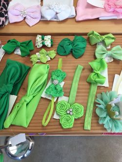 St. Patrick’s Day accessories headbands hair clips baby toddler girl kids green