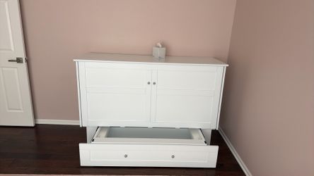 Queen Murphy bed and cabinet