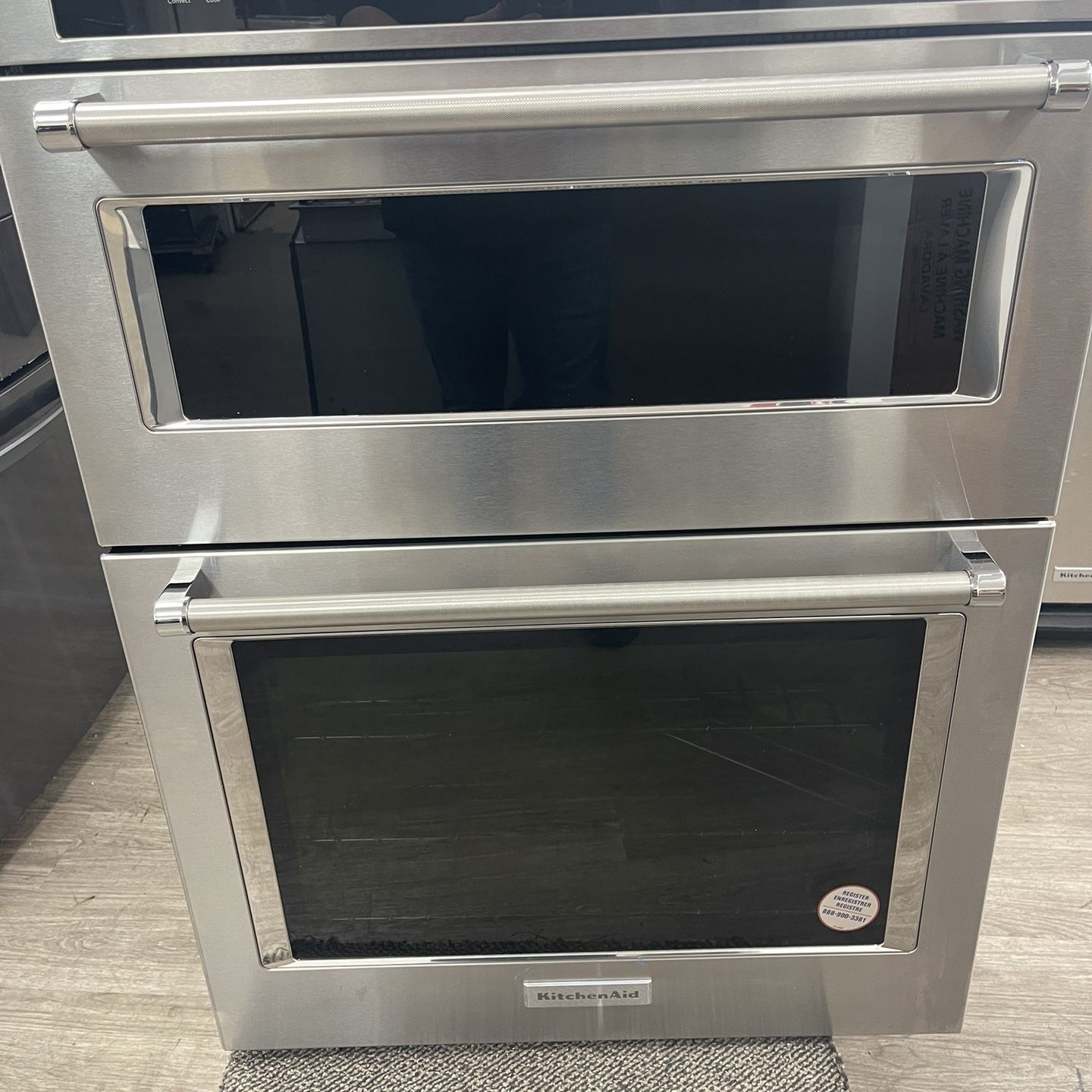 Floor Model New 30 in. Electric Even-Heat True Convection Wall Oven with Built-In Microwave in Stainless Steel