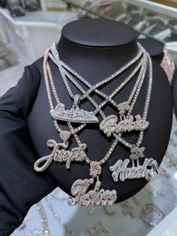 VVS CUSTOM 2” PENDANT & 3mm TENNIS CHAIN DEAL - Passes Diamond Tester, Top Quality