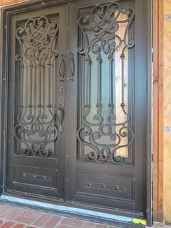 Iron double door heavy duty 63x80 with frame