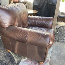 One Person Sofa Brown Leather