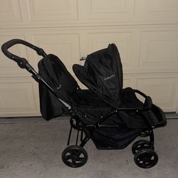 Babyjoy Double Stroller Foldable Baby Twin Lightweight Travel Stroller Infant Pushchair Black