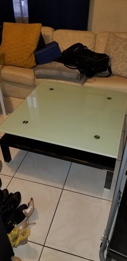 Glass coffee table