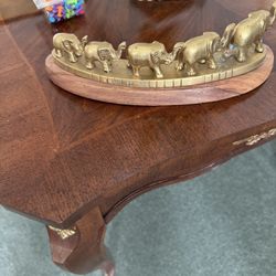 Solid Brass Elephants In A Row