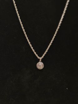 925 Silver Rope Chain Necklace with Round Pendant