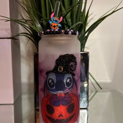 halloween stitch 20 oz frosted libby glass 