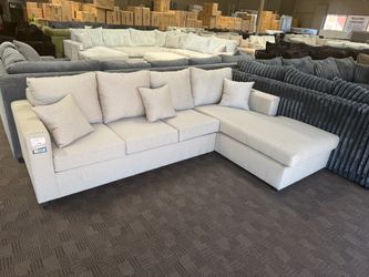 Light beige comfy sectional