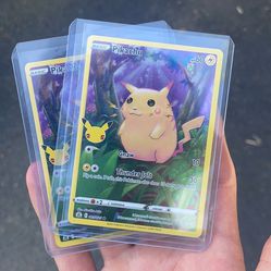 25th Anniversary Pikachu Cards! Set of 2!