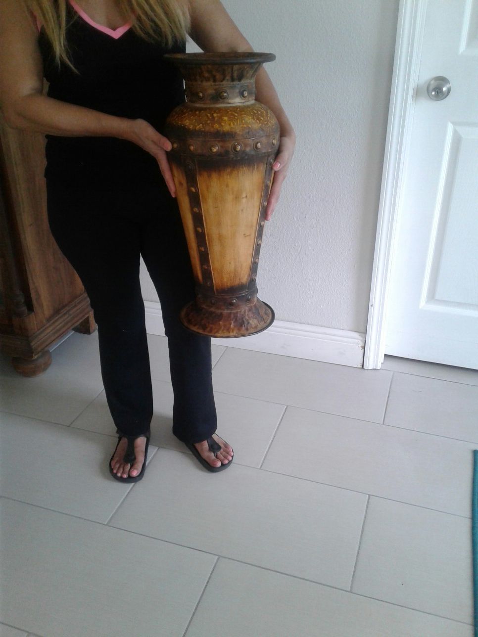 Floor Metal vase size 22 inches high