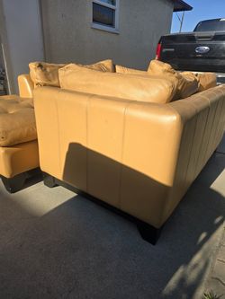 Leather sectional