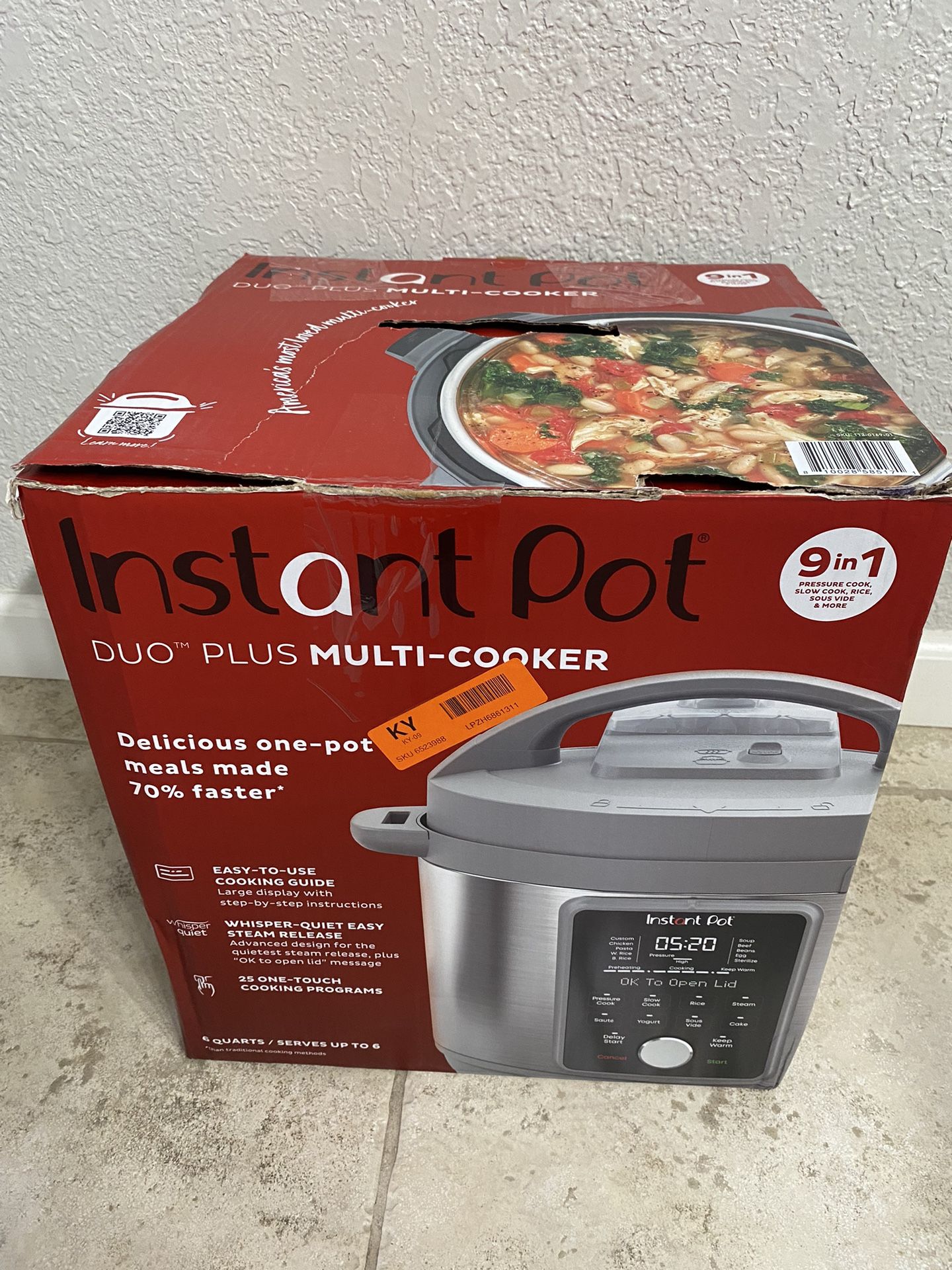 Open Box New Instant Pot Duo Plus, Quart Whisper Quiet in